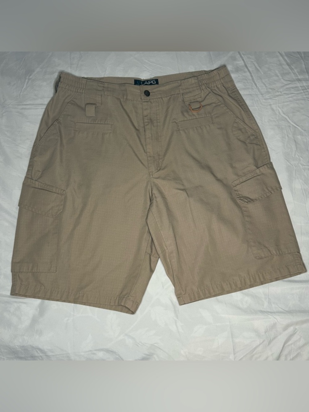 LAPG Operator Tactical Cargo Shorts Men 38 Khaki Tan Ripstop Flat Front Outdoors